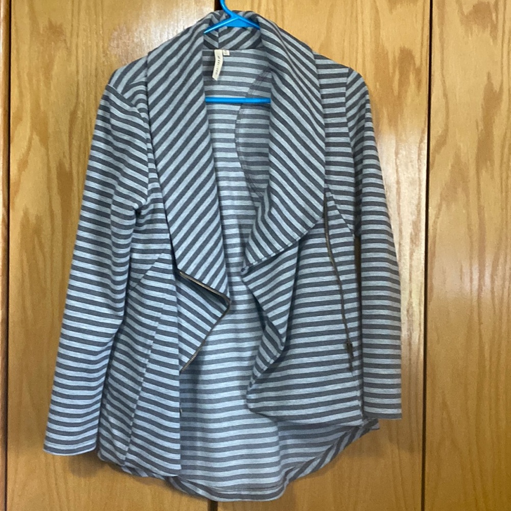 Gray striped top